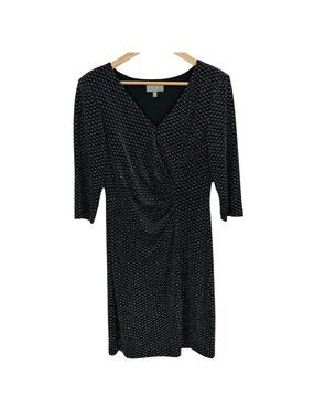 Laura Petites Cocktail Dress Sz 10 Black Silver Shimmer Party Sexy Flattering